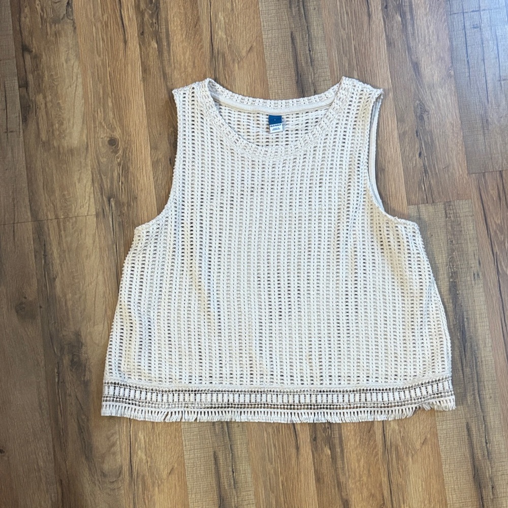 Old Navy Cream Sleeveless Tank Top